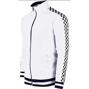 SCREENSHOT Track Jacket Mens Urban Hip Hop Premium white Racing checkers Urban S